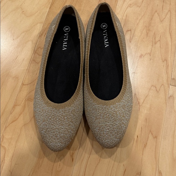 Vivaia Shoes - Vivaia Gold and Tan Flats
